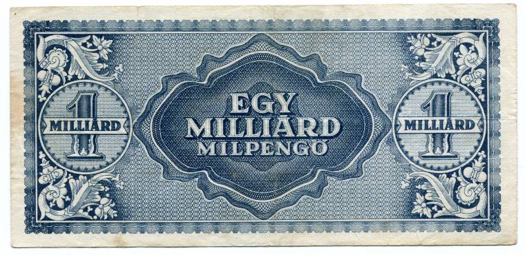 thumbnail image 2 of 1946 Hungary 100 Quintillion B-Pengo Banknote - P-131 Circulated, PASSCO Verified 2 of 3